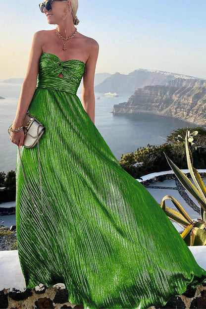 Chloé | Elegantes glänzendes Off-Shoulder-Kleid